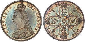 2 Florin Vereinigtes Königreich von Großbritannien und Irland (1801-1922) Silber Victoria (1819 - 1901)