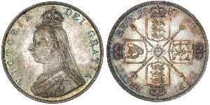 2 Florin Vereinigtes Königreich von Großbritannien und Irland (1801-1922) Silber Victoria (1819 - 1901)