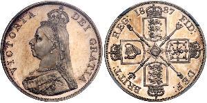 2 Florin Vereinigtes Königreich von Großbritannien und Irland (1801-1922) Silber Victoria (1819 - 1901)