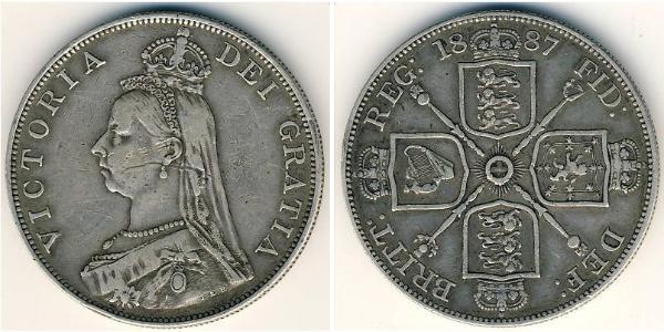 2 Florin Vereinigtes Königreich von Großbritannien und Irland (1801-1922) Silber Victoria (1819 - 1901)