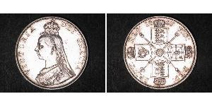 2 Florin 大不列颠及爱尔兰联合王国 (1801 - 1922) 銀 维多利亚 (英国君主)