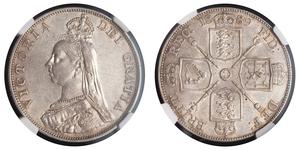 2 Florin 大不列颠及爱尔兰联合王国 (1801 - 1922) 銀 维多利亚 (英国君主)