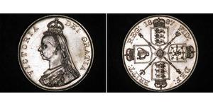 2 Florin 大不列颠及爱尔兰联合王国 (1801 - 1922) 銀 维多利亚 (英国君主)