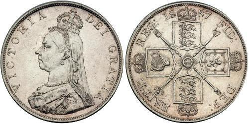 2 Florin 大不列颠及爱尔兰联合王国 (1801 - 1922) 銀 维多利亚 (英国君主)