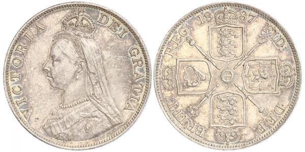 2 Florin 大不列颠及爱尔兰联合王国 (1801 - 1922) 銀 维多利亚 (英国君主)