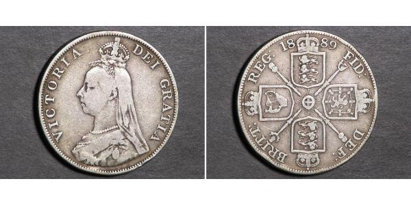 2 Florin 大不列颠及爱尔兰联合王国 (1801 - 1922) 銀 维多利亚 (英国君主)