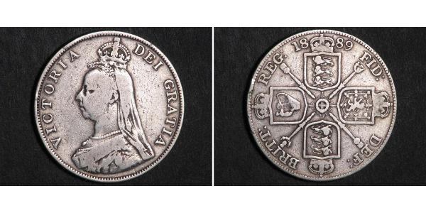 2 Florin 大不列颠及爱尔兰联合王国 (1801 - 1922) 銀 维多利亚 (英国君主)
