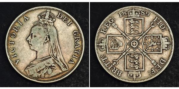 2 Florin 大不列颠及爱尔兰联合王国 (1801 - 1922) 銀 维多利亚 (英国君主)