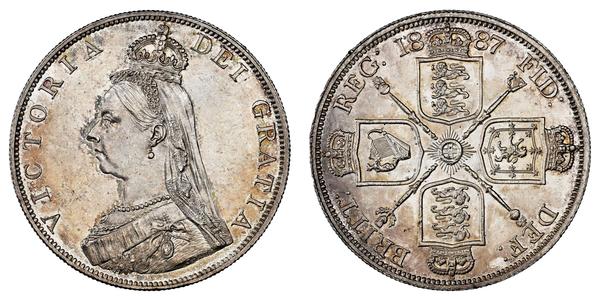 2 Florin 大不列颠及爱尔兰联合王国 (1801 - 1922) 銀 维多利亚 (英国君主)