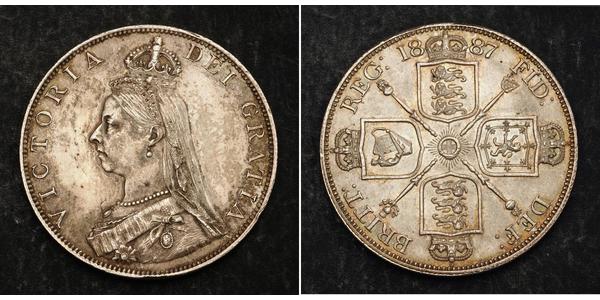 2 Florin 大不列颠及爱尔兰联合王国 (1801 - 1922) 銀 维多利亚 (英国君主)