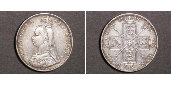 2 Florin 大不列颠及爱尔兰联合王国 (1801 - 1922) 銀 维多利亚 (英国君主)