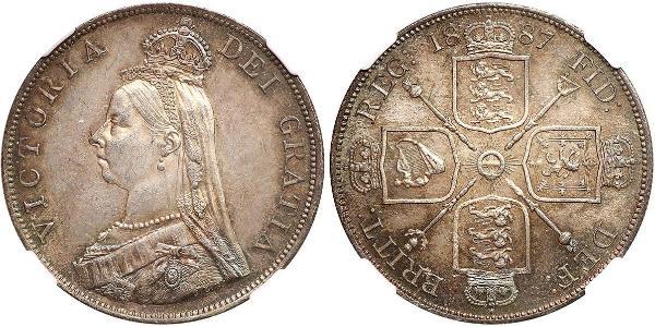 2 Florin 大不列颠及爱尔兰联合王国 (1801 - 1922) 銀 维多利亚 (英国君主)