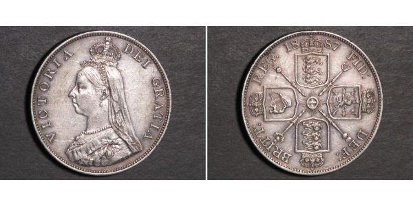 2 Florin 大不列颠及爱尔兰联合王国 (1801 - 1922) 銀 维多利亚 (英国君主)