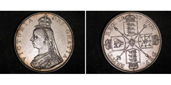 2 Florin 大不列颠及爱尔兰联合王国 (1801 - 1922) 銀 维多利亚 (英国君主)