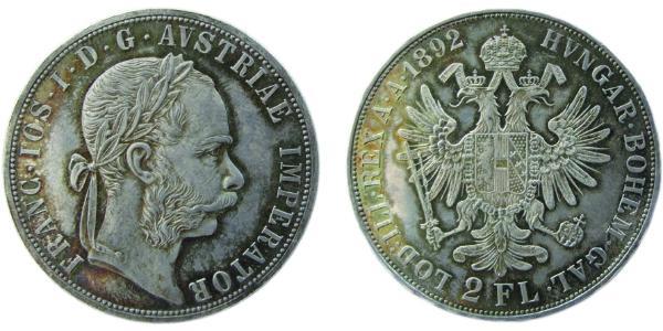 2 Florin / 2 Gulden Autriche-Hongrie (1867-1918) Argent Franz Joseph I (1830 - 1916)