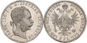 2 Florin / 2 Gulden Impero austro-ungarico (1867-1918) Argento Franz Joseph I (1830 - 1916)