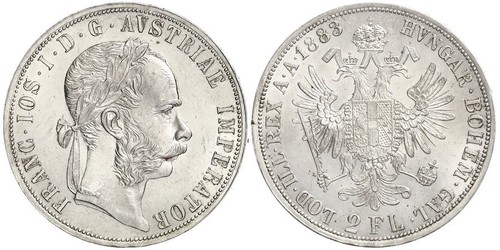 2 Florin / 2 Gulden Impero austro-ungarico (1867-1918) Argento Franz Joseph I (1830 - 1916)