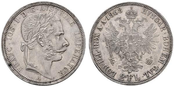 2 Florin / 2 Gulden Impero austro-ungarico (1867-1918) Argento Franz Joseph I (1830 - 1916)