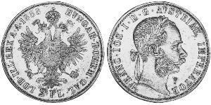 2 Florin / 2 Gulden Imperio austrohúngaro (1867-1918) Plata Franz Joseph I (1830 - 1916)