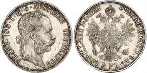 2 Florin / 2 Gulden Imperio austrohúngaro (1867-1918) Plata Franz Joseph I (1830 - 1916)