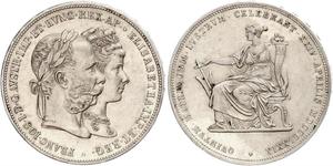 2 Florin / 2 Gulden Reino de Hungría (1000-1918) / Imperio austríaco (1804-1867) Plata Franz Joseph I (1830 - 1916)