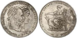 2 Florin / 2 Gulden Reino de Hungría (1000-1918) / Imperio austríaco (1804-1867) Plata Franz Joseph I (1830 - 1916)