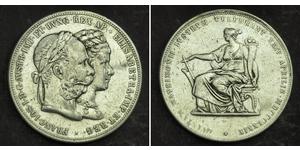 2 Florin / 2 Gulden Reino de Hungría (1000-1918) / Imperio austríaco (1804-1867) Plata Franz Joseph I (1830 - 1916)