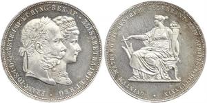 2 Florin / 2 Gulden Reino de Hungría (1000-1918) / Imperio austríaco (1804-1867) Plata Franz Joseph I (1830 - 1916)