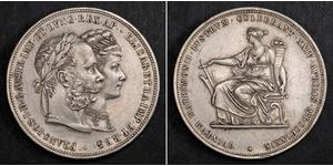 2 Florin / 2 Gulden Reino de Hungría (1000-1918) / Imperio austríaco (1804-1867) Plata Franz Joseph I (1830 - 1916)