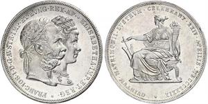 2 Florin / 2 Gulden Kaisertum Österreich (1804-1867) / Königreich Ungarn (1000-1918) Silber Franz Joseph I (1830 - 1916)