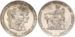 2 Florin / 2 Gulden Kaisertum Österreich (1804-1867) / Königreich Ungarn (1000-1918) Silber Franz Joseph I (1830 - 1916)