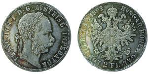 2 Florin / 2 Gulden Österreich-Ungarn (1867-1918) Silber Franz Joseph I (1830 - 1916)