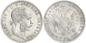 2 Florin / 2 Gulden Österreich-Ungarn (1867-1918) Silber Franz Joseph I (1830 - 1916)