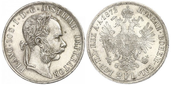 2 Florin / 2 Gulden Austria-Hungary (1867-1918) Silver Franz Joseph I (1830 - 1916)