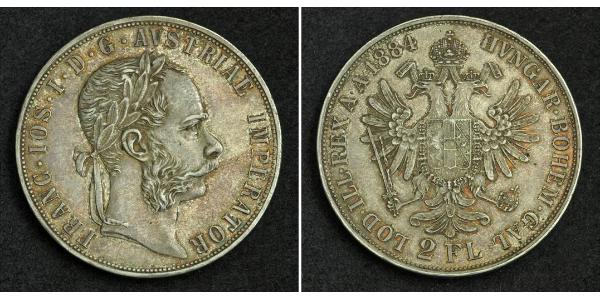 2 Florin / 2 Gulden Austria-Hungary (1867-1918) Silver Franz Joseph I (1830 - 1916)