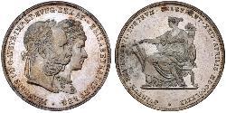 2 Florin / 2 Gulden 匈牙利王国 / 奧地利帝國 (1804 - 1867) 銀 弗朗茨·约瑟夫一世 (1830 - 1916)