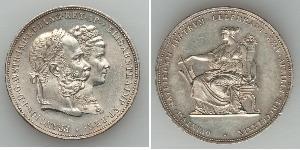 2 Florin / 2 Gulden 匈牙利王国 / 奧地利帝國 (1804 - 1867) 銀 弗朗茨·约瑟夫一世 (1830 - 1916)