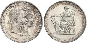 2 Florin / 2 Gulden 匈牙利王国 / 奧地利帝國 (1804 - 1867) 銀 弗朗茨·约瑟夫一世 (1830 - 1916)