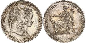 2 Florin / 2 Gulden 匈牙利王国 / 奧地利帝國 (1804 - 1867) 銀 弗朗茨·约瑟夫一世 (1830 - 1916)