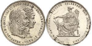 2 Florin / 2 Gulden 匈牙利王国 / 奧地利帝國 (1804 - 1867) 銀 弗朗茨·约瑟夫一世 (1830 - 1916)