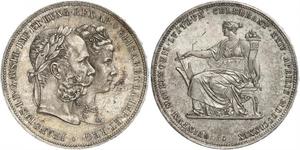 2 Florin / 2 Gulden 匈牙利王国 / 奧地利帝國 (1804 - 1867) 銀 弗朗茨·约瑟夫一世 (1830 - 1916)