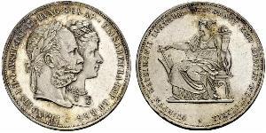 2 Florin / 2 Gulden 匈牙利王国 / 奧地利帝國 (1804 - 1867) 銀 弗朗茨·约瑟夫一世 (1830 - 1916)