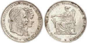 2 Florin / 2 Gulden 匈牙利王国 / 奧地利帝國 (1804 - 1867) 銀 弗朗茨·约瑟夫一世 (1830 - 1916)