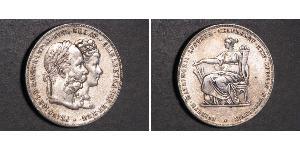 2 Florin / 2 Gulden 匈牙利王国 / 奧地利帝國 (1804 - 1867) 銀 弗朗茨·约瑟夫一世 (1830 - 1916)