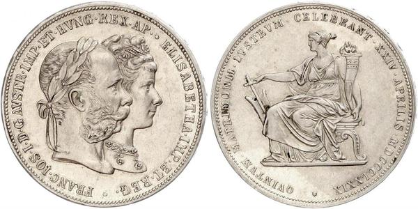 2 Florin / 2 Gulden 匈牙利王国 / 奧地利帝國 (1804 - 1867) 銀 弗朗茨·约瑟夫一世 (1830 - 1916)