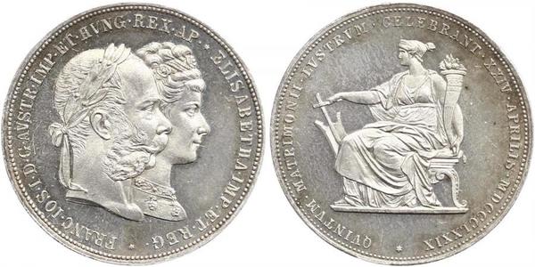 2 Florin / 2 Gulden 匈牙利王国 / 奧地利帝國 (1804 - 1867) 銀 弗朗茨·约瑟夫一世 (1830 - 1916)