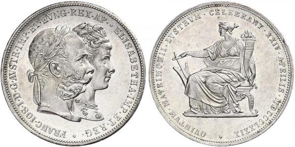 2 Florin / 2 Gulden 匈牙利王国 / 奧地利帝國 (1804 - 1867) 銀 弗朗茨·约瑟夫一世 (1830 - 1916)