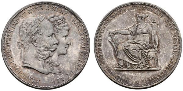 2 Florin / 2 Gulden 匈牙利王国 / 奧地利帝國 (1804 - 1867) 銀 弗朗茨·约瑟夫一世 (1830 - 1916)