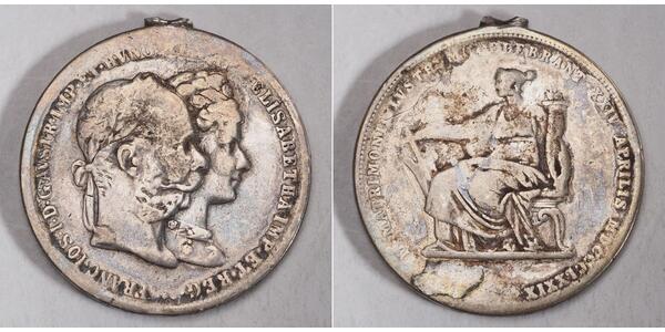 2 Florin / 2 Gulden 匈牙利王国 / 奧地利帝國 (1804 - 1867) 銀 弗朗茨·约瑟夫一世 (1830 - 1916)