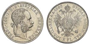 2 Florin / 2 Gulden 奥匈帝国 (1867 - 1918) 銀 弗朗茨·约瑟夫一世 (1830 - 1916)
